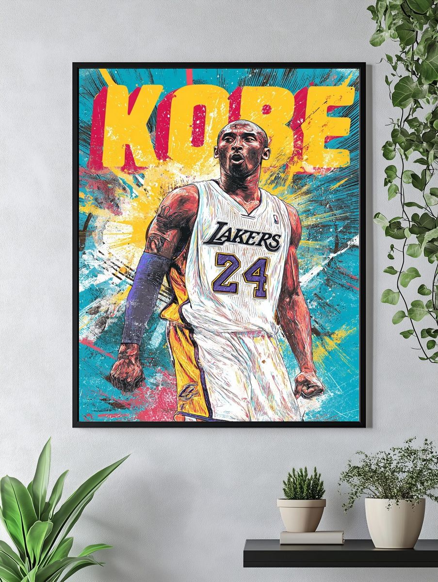 Kobe Bryant Graffiti Basketball Poster. — room view 4