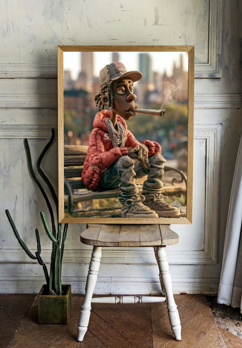 Clay Hip-Hop Figure Poster. — room view 1