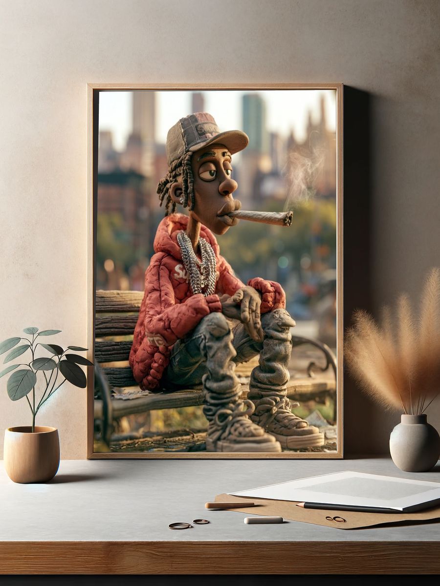 Clay Hip-Hop Figure Poster. — room view 2