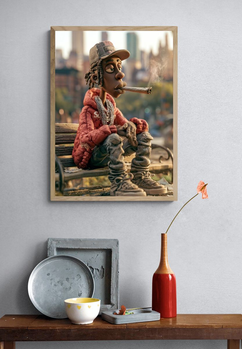 Clay Hip-Hop Figure Poster. — room view 3