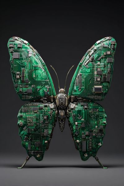 Circuit Butterfly Digital Art Print. poster print