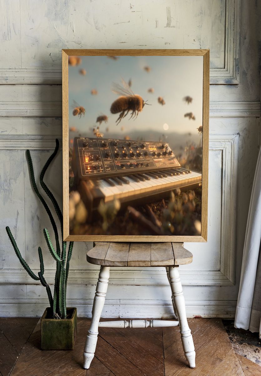 Bee Synth Dreamscape Poster. room preview