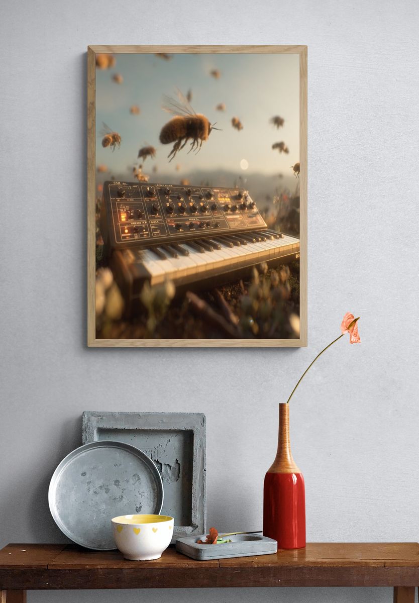 Bee Synth Dreamscape Poster. — room view 3
