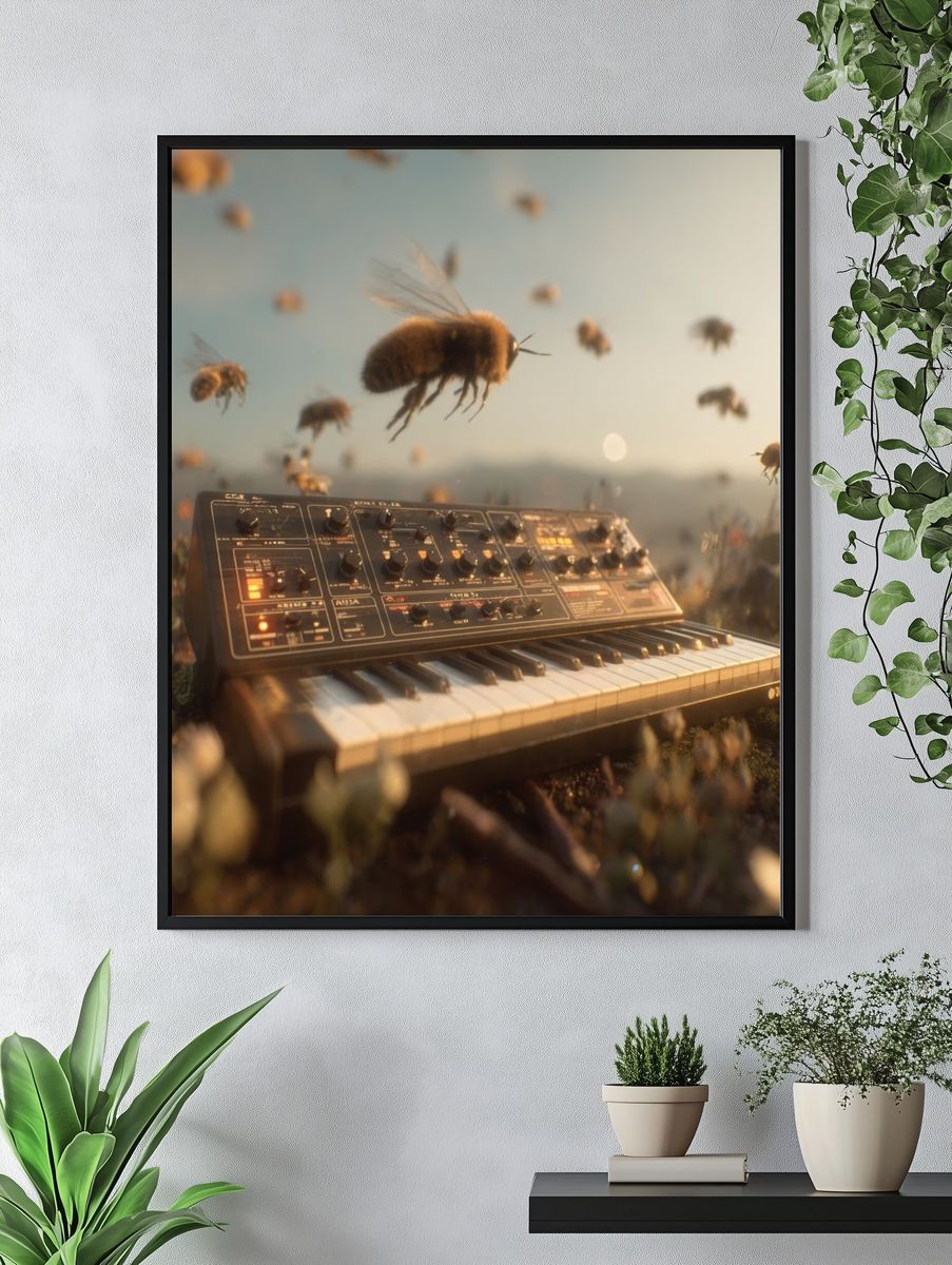 Bee Synth Dreamscape Poster. — room view 4