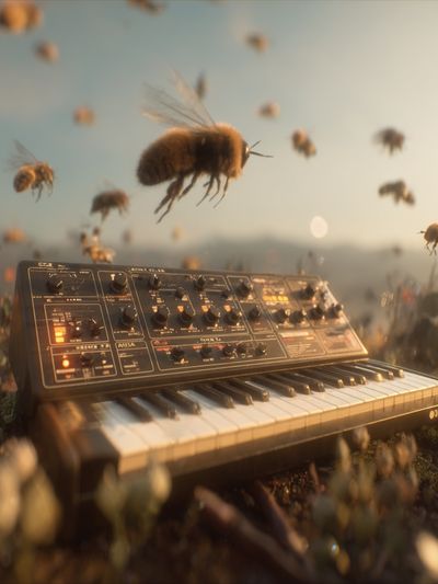Bee Synth Dreamscape Poster.