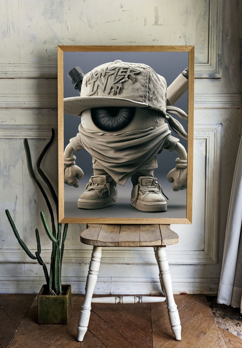 Monster Eye Streetwear Illustration Poster. room preview