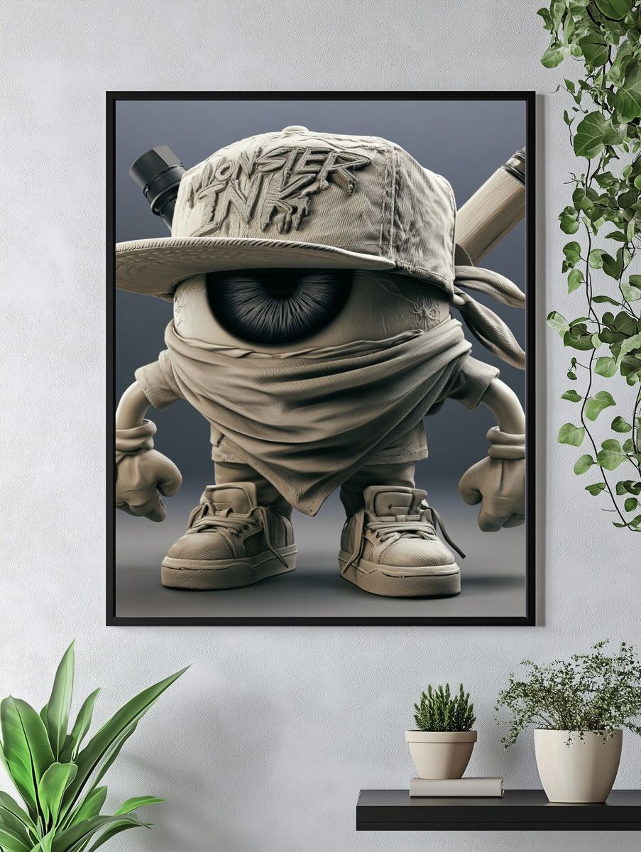 Monster Eye Streetwear Illustration Poster. — room view 4