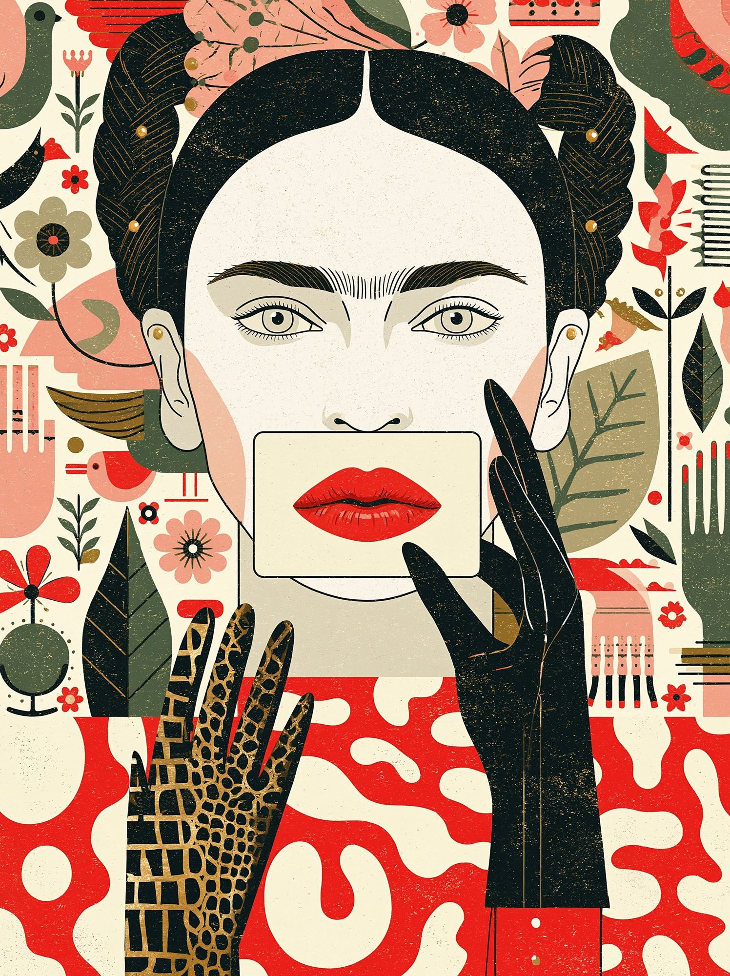 Floral Portrait Illustration Poster. poster — illustration art