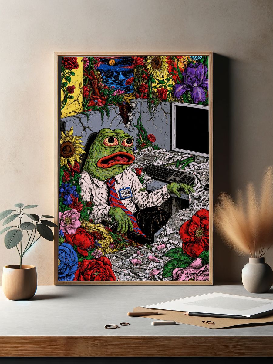Frog Office Surrealism Poster. — room view 2
