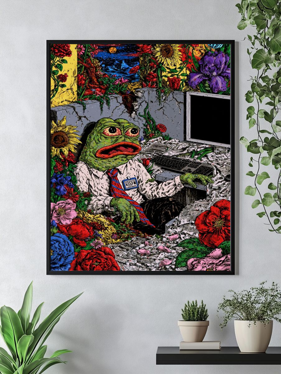 Frog Office Surrealism Poster. — room view 4