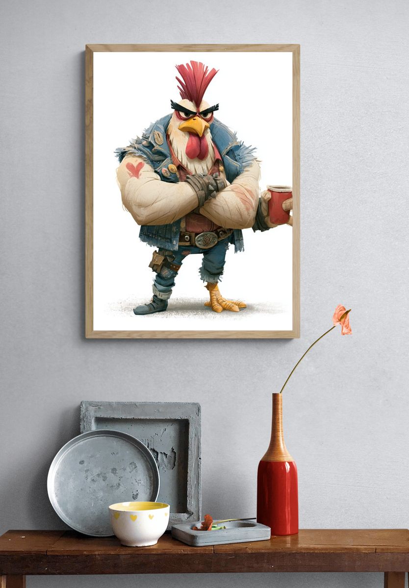 Animated Pirate Girl Illustration Poster. — room view 3