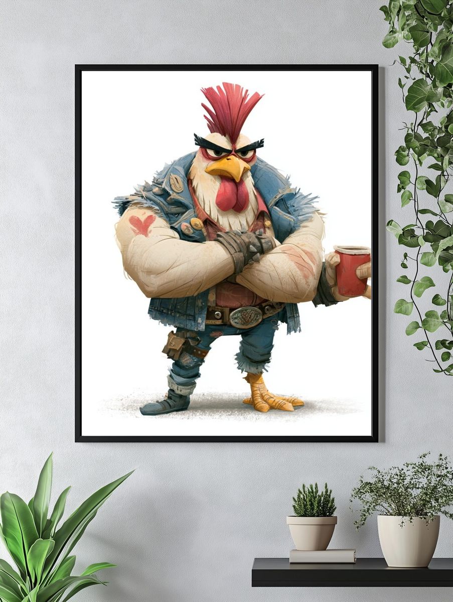 Animated Pirate Girl Illustration Poster. — room view 4