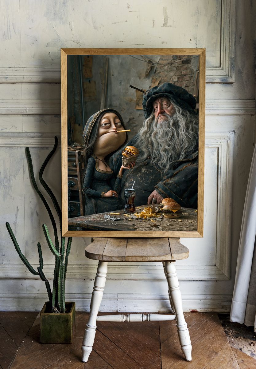 Dark Fantasy Feast Portrait Print. room preview
