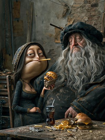 Dark Fantasy Feast Portrait Print.