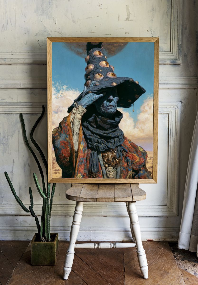 Surreal Desert Figure Illustration Poster. room preview