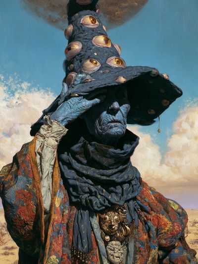 Surreal Desert Figure Illustration Poster.