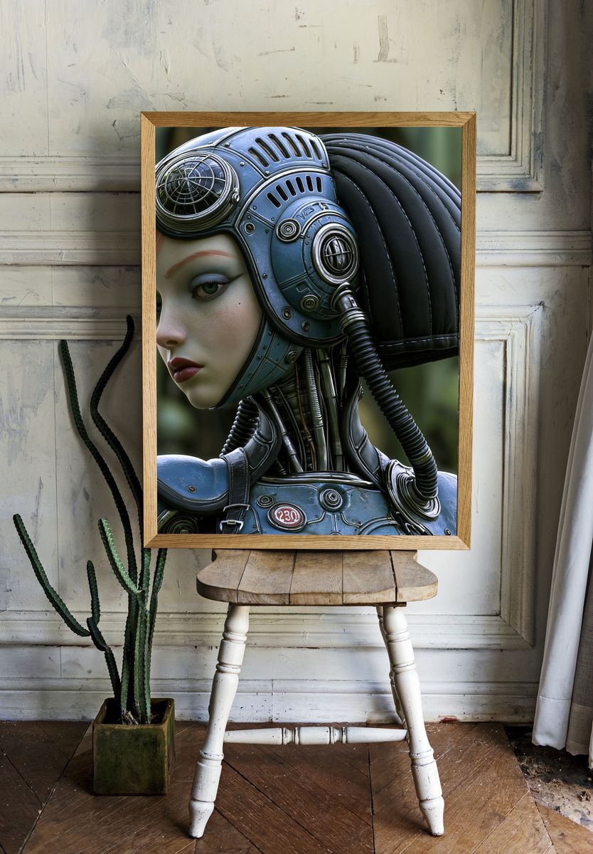 Cybernetic Portrait — Sci-Fi Print. room preview