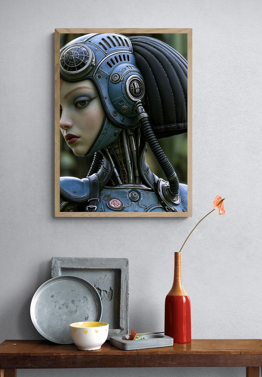 Cybernetic Portrait — Sci-Fi Print. — room view 3