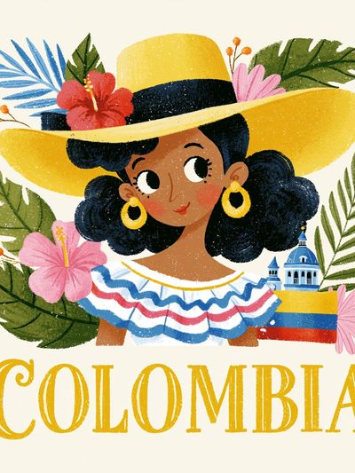 Colombia Folk Illustration Poster. poster