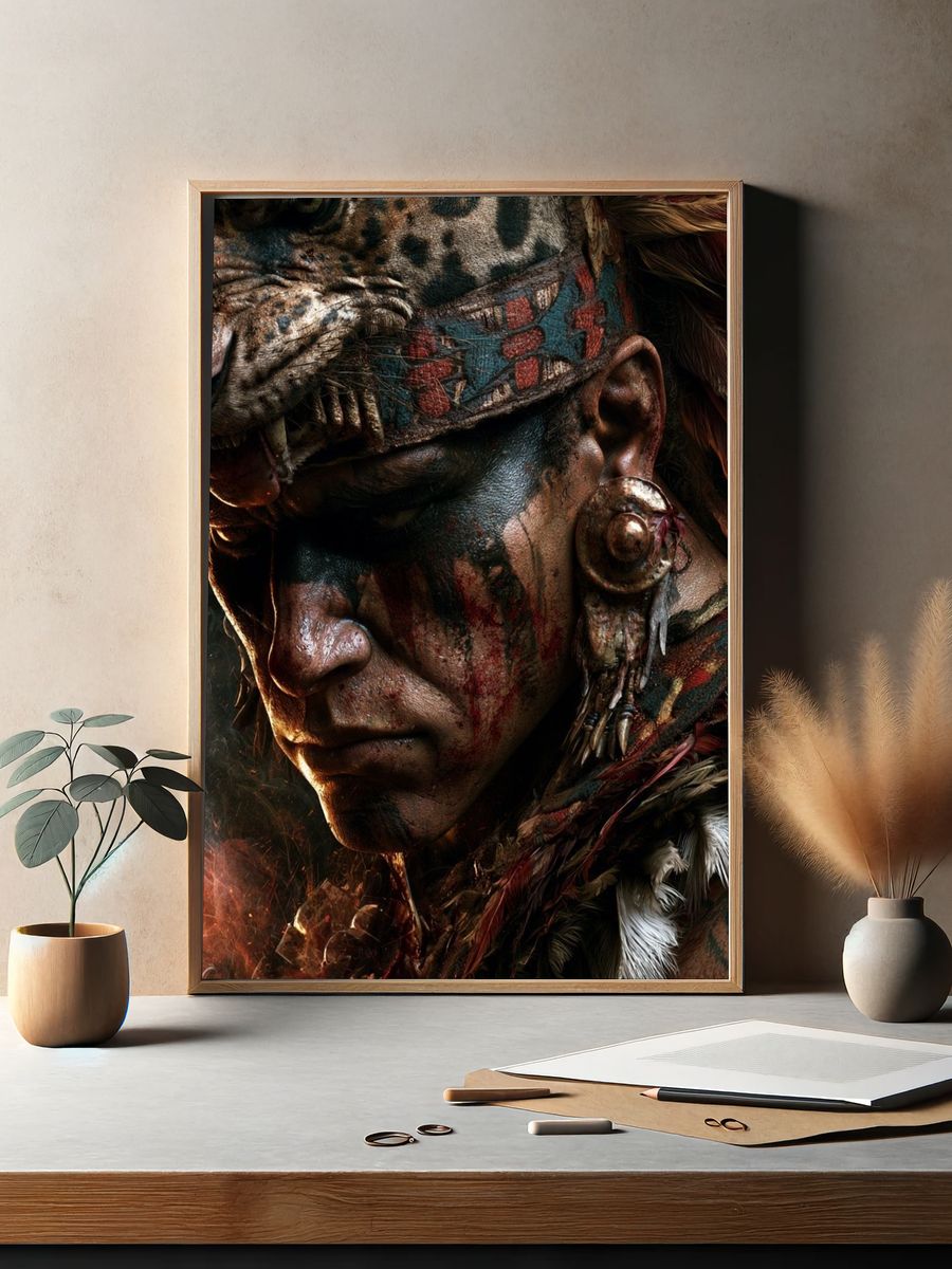 Warrior Shaman Portrait Poster. — room view 2