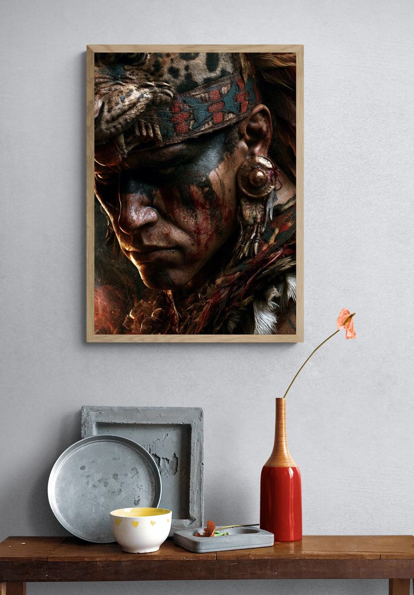 Warrior Shaman Portrait Poster. — room view 3