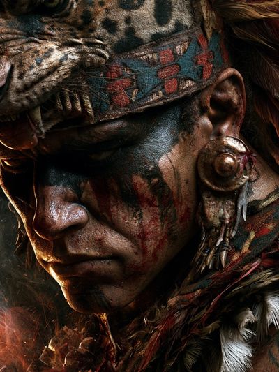 Warrior Shaman Portrait Poster. poster