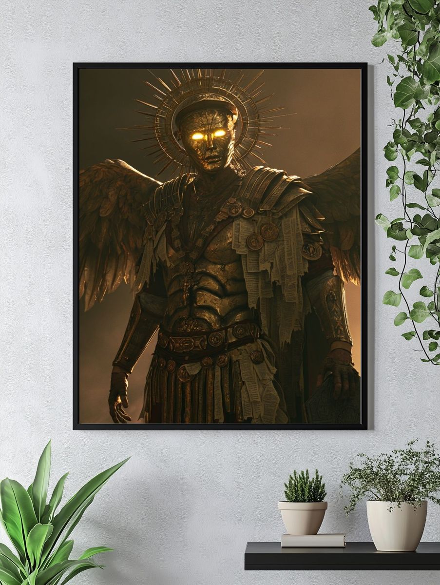 Golden Winged Guardian Fantasy Print. — room view 4