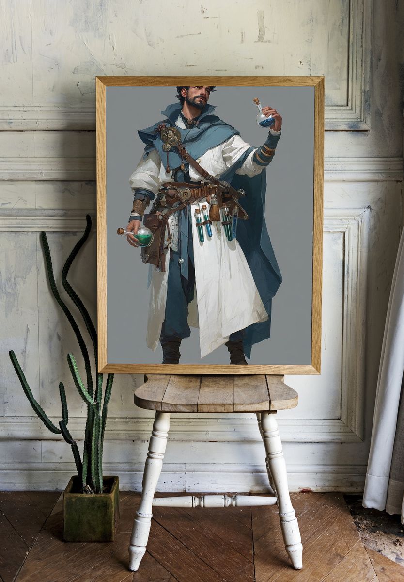 Alchemist Character Illustration Poster. — room view 1