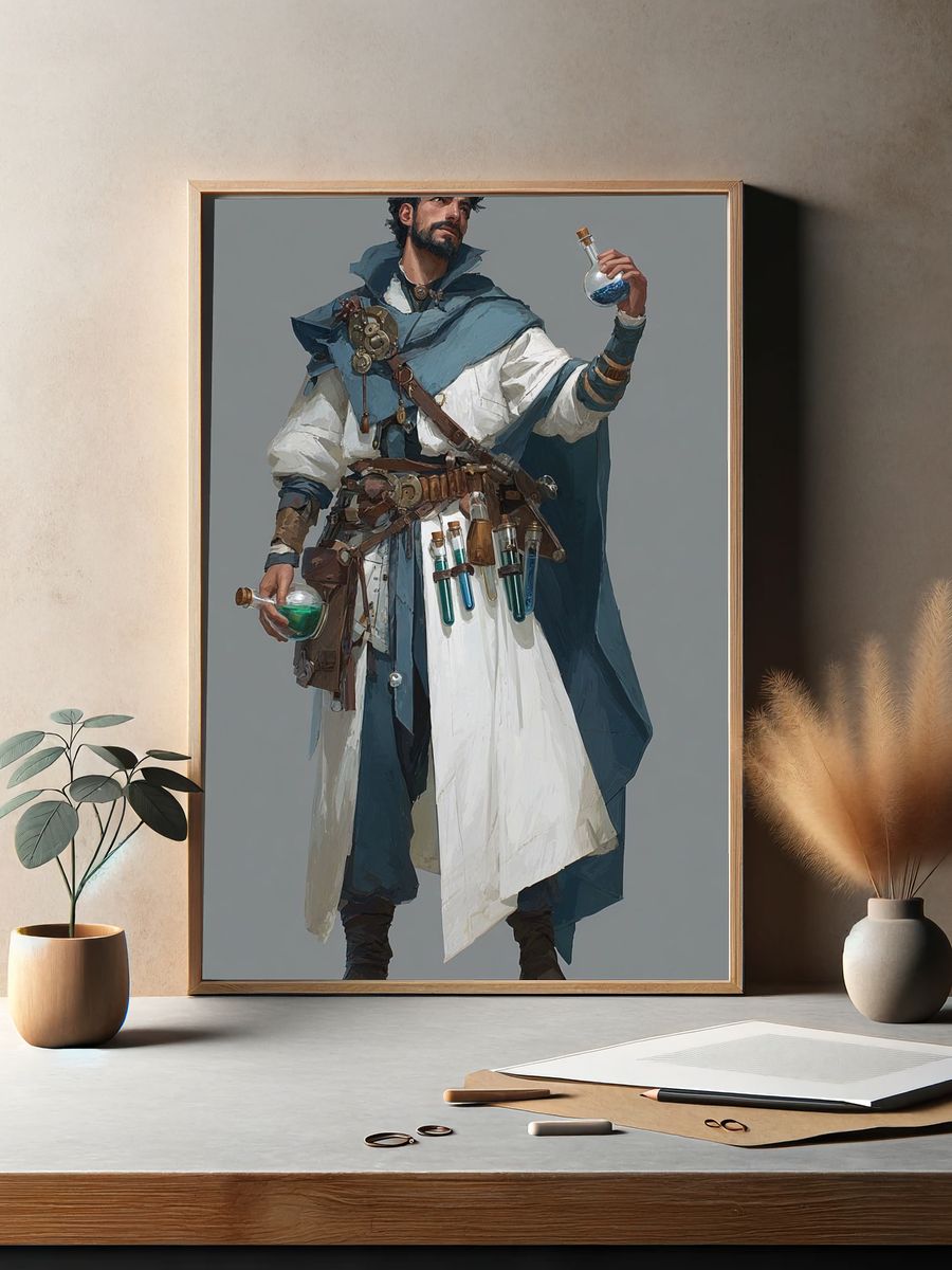 Alchemist Character Illustration Poster. — room view 2