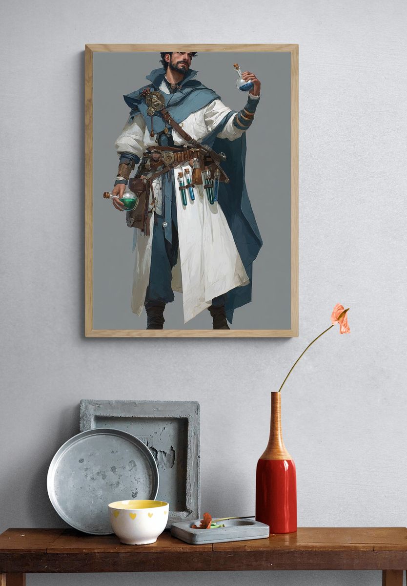 Alchemist Character Illustration Poster. — room view 3