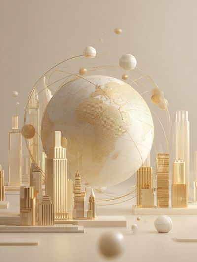 Golden Earth Orbit Poster.