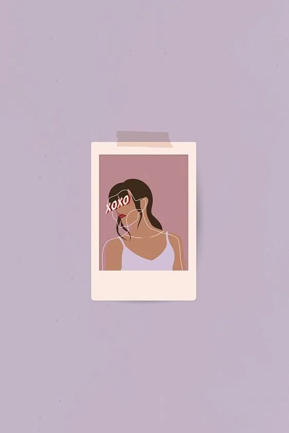 Woman frame mobile phone wallpaper. poster — illustration art