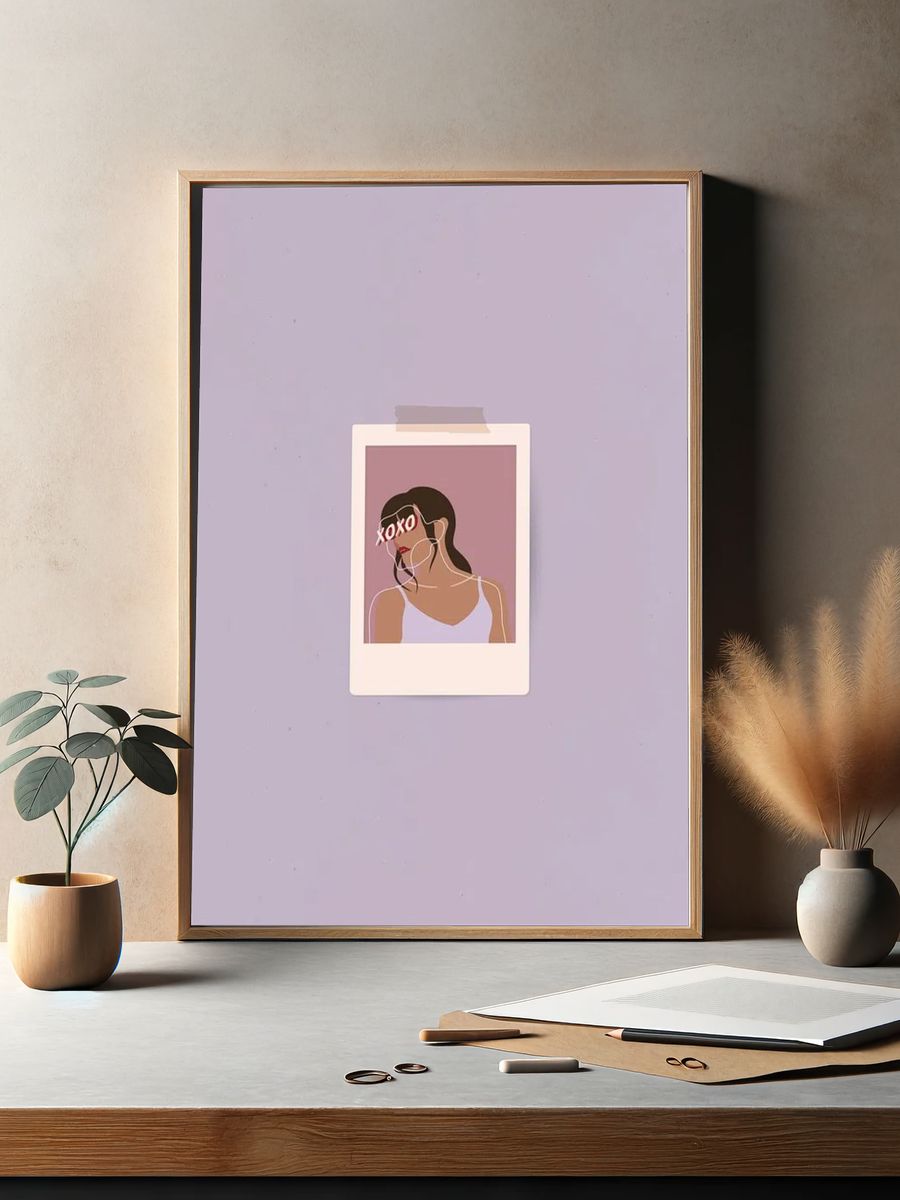 Woman frame mobile phone wallpaper. — room view 2