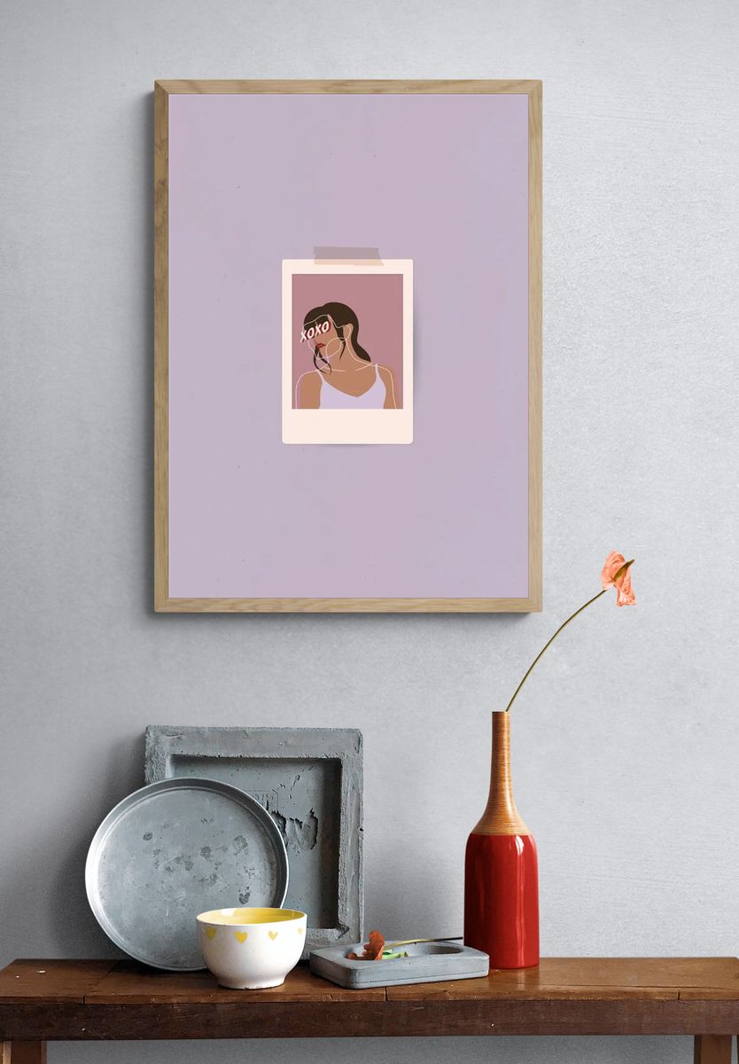 Woman frame mobile phone wallpaper. — room view 3