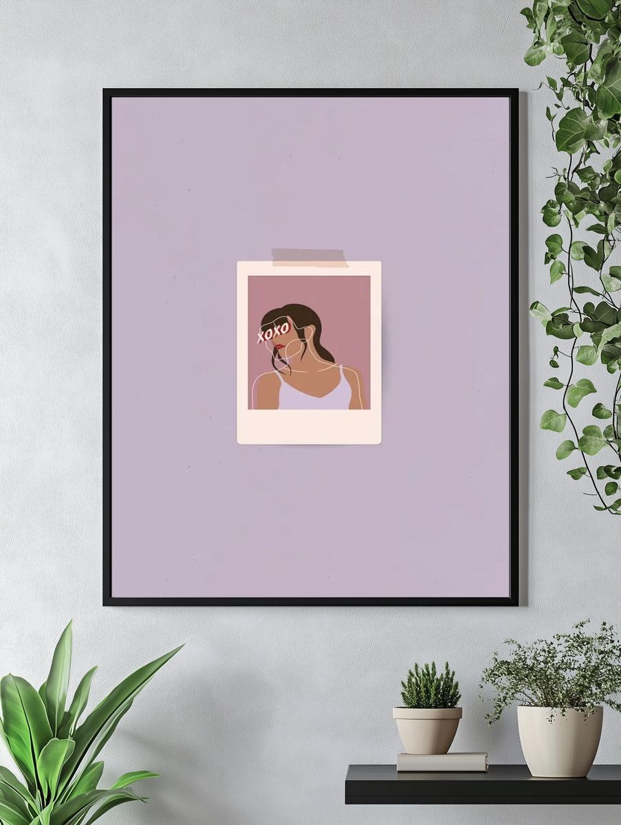 Woman frame mobile phone wallpaper. — room view 4