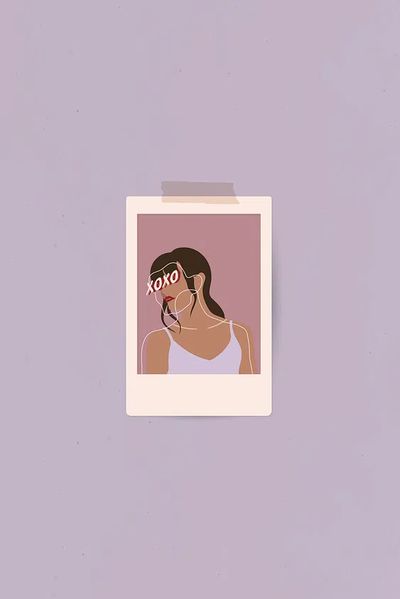 Woman frame mobile phone wallpaper. poster