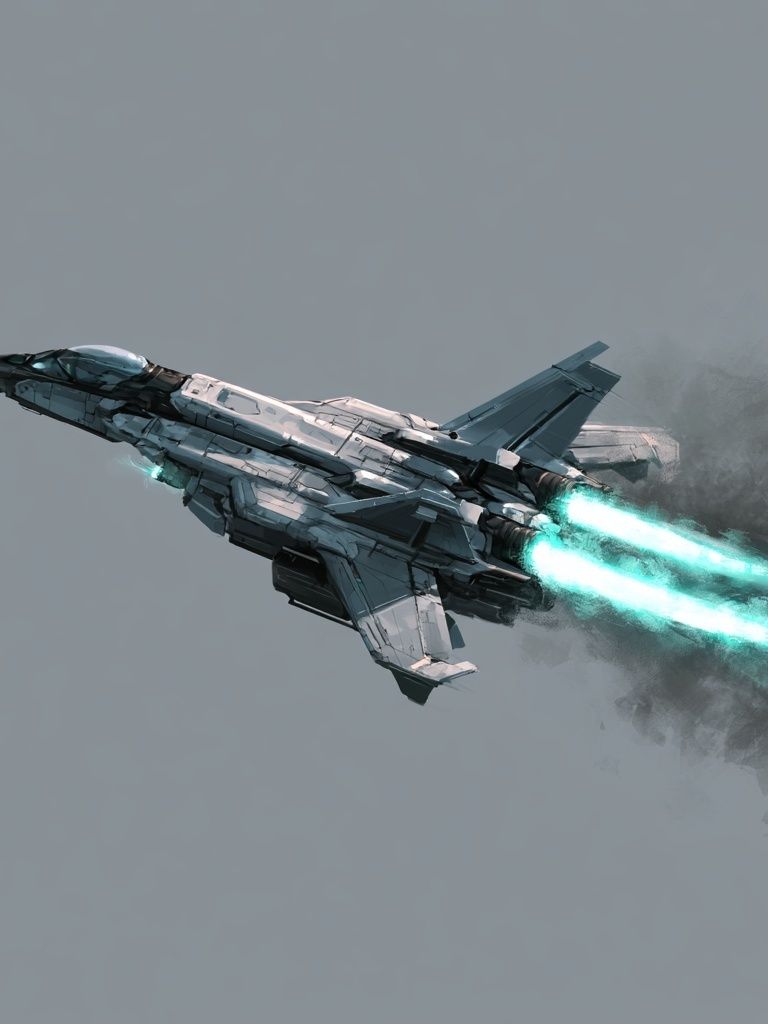 Futuristic Fighter Jet Illustration Poster. poster — illustration art