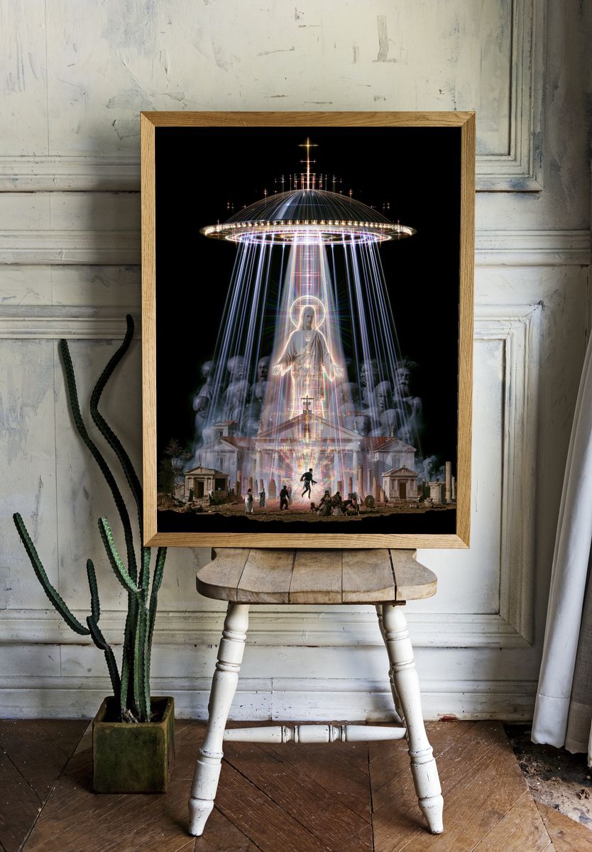 Celestial Ascension Sci-Fi Print. room preview