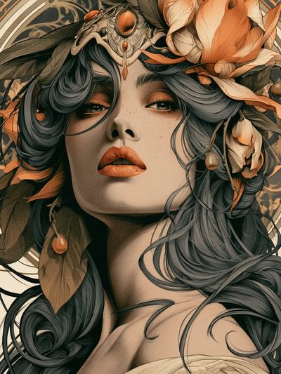 Art Nouveau Woman Portrait Poster. poster