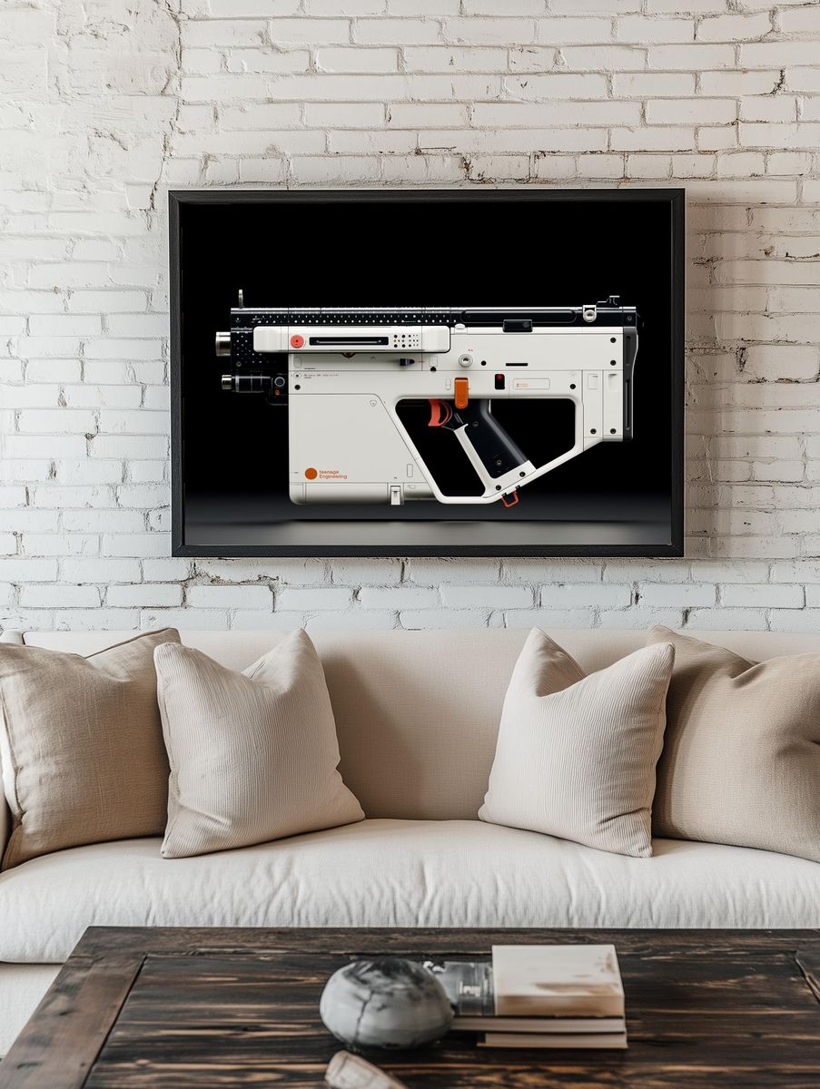 Futuristic Sci-Fi Blaster Print. room preview