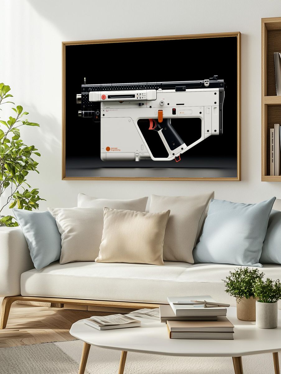 Futuristic Sci-Fi Blaster Print. — room view 2