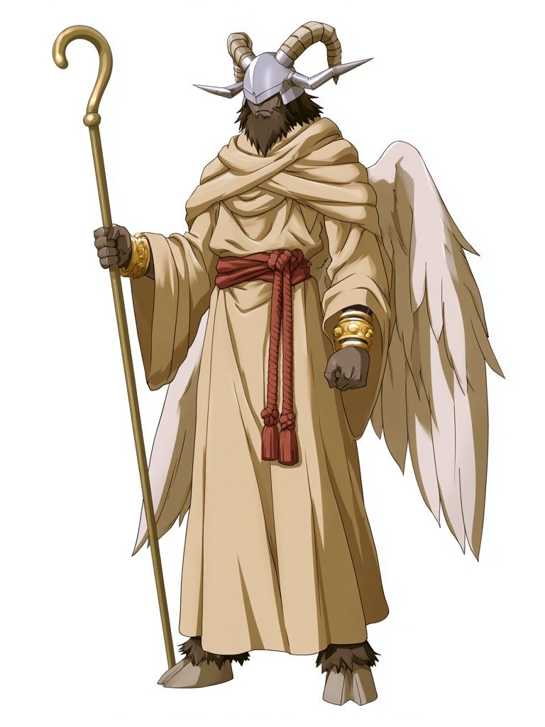 Horned Angel Warrior Illustration Poster. poster detail