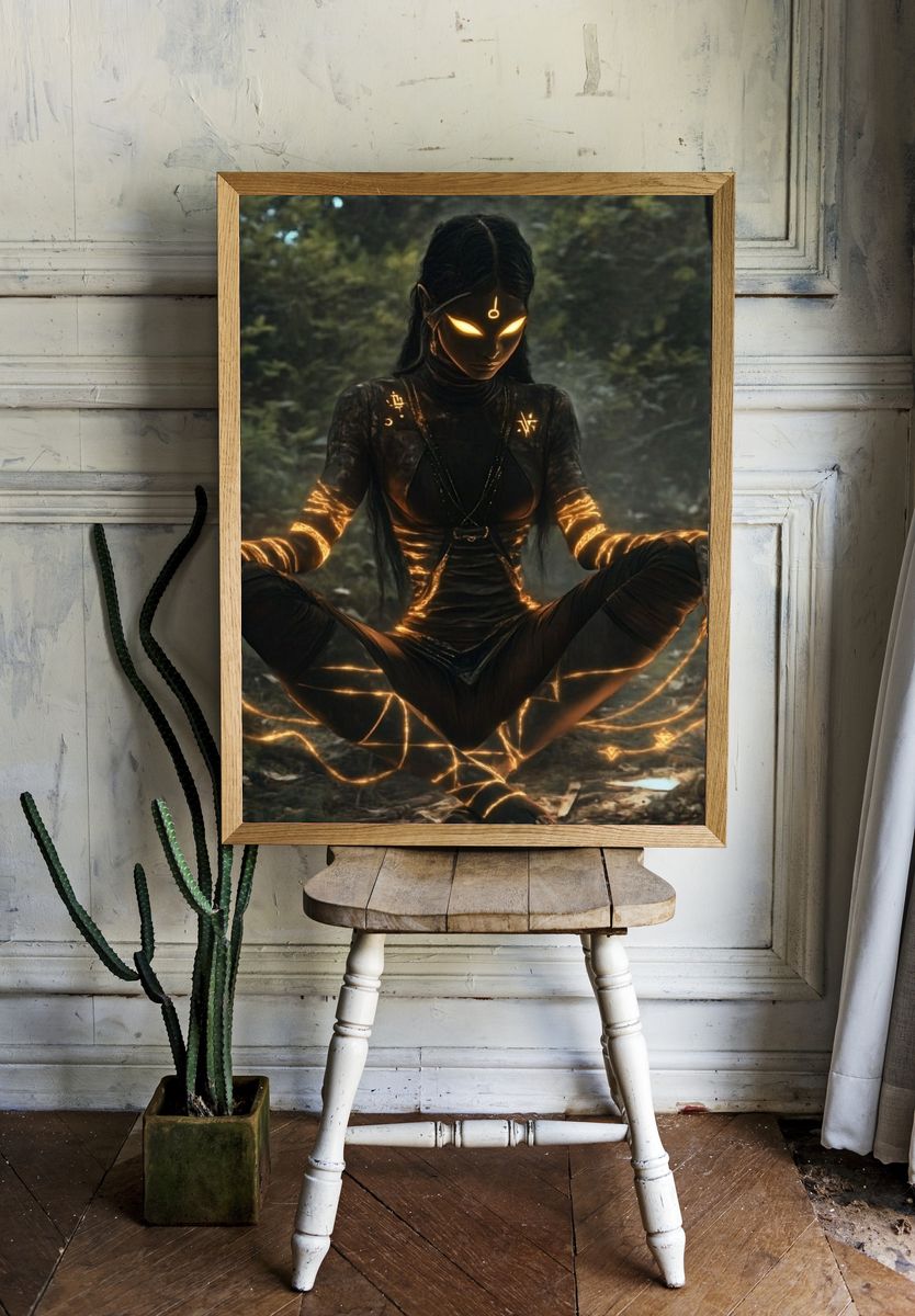 Mystic Forest Sorceress Digital Art Poster. room preview