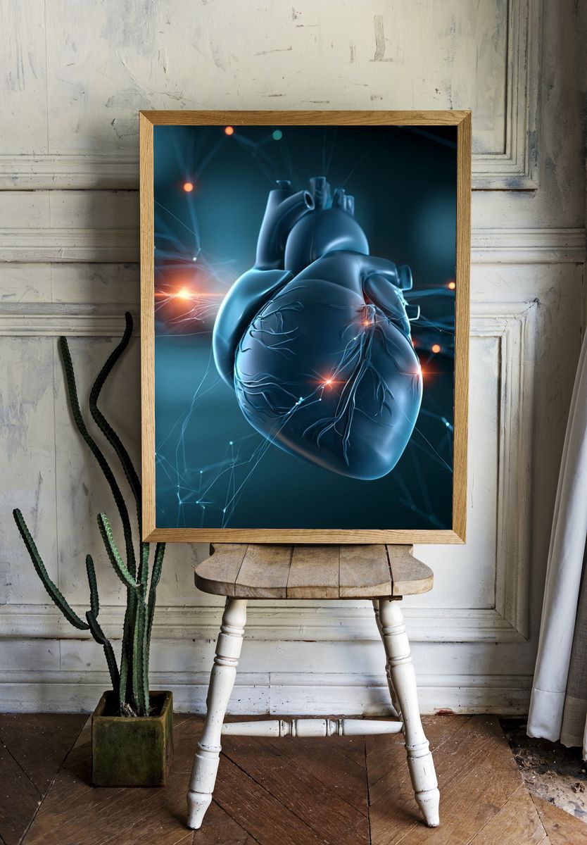 Digital Heart Anatomy Poster. room preview