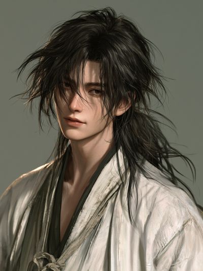 Samurai Portrait Digital Art Poster.