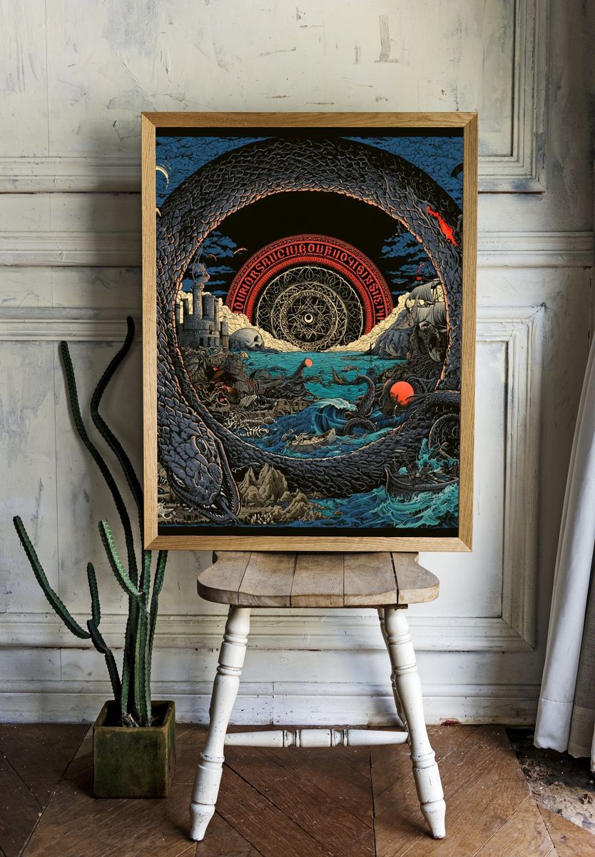 Cosmic Serpent Fantasy Print. room preview