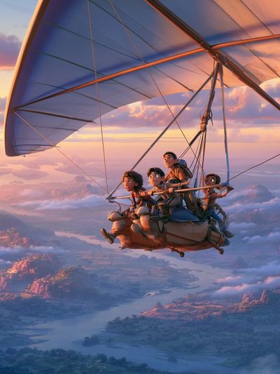 Animated Hang Glider Adventure Print.