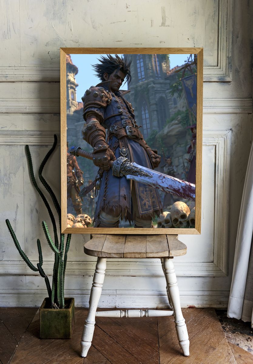 Fantasy Warrior Portrait Poster. room preview
