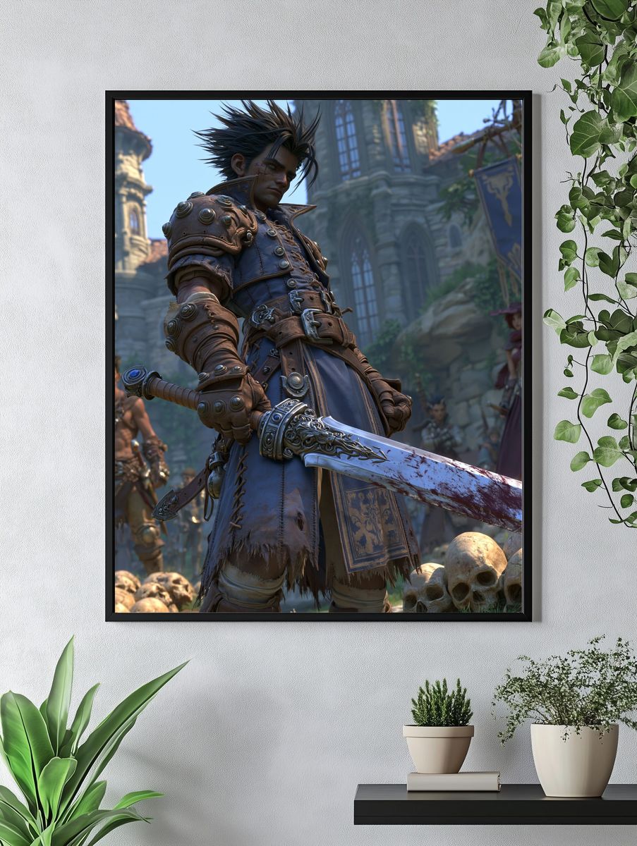 Fantasy Warrior Portrait Poster. — room view 4