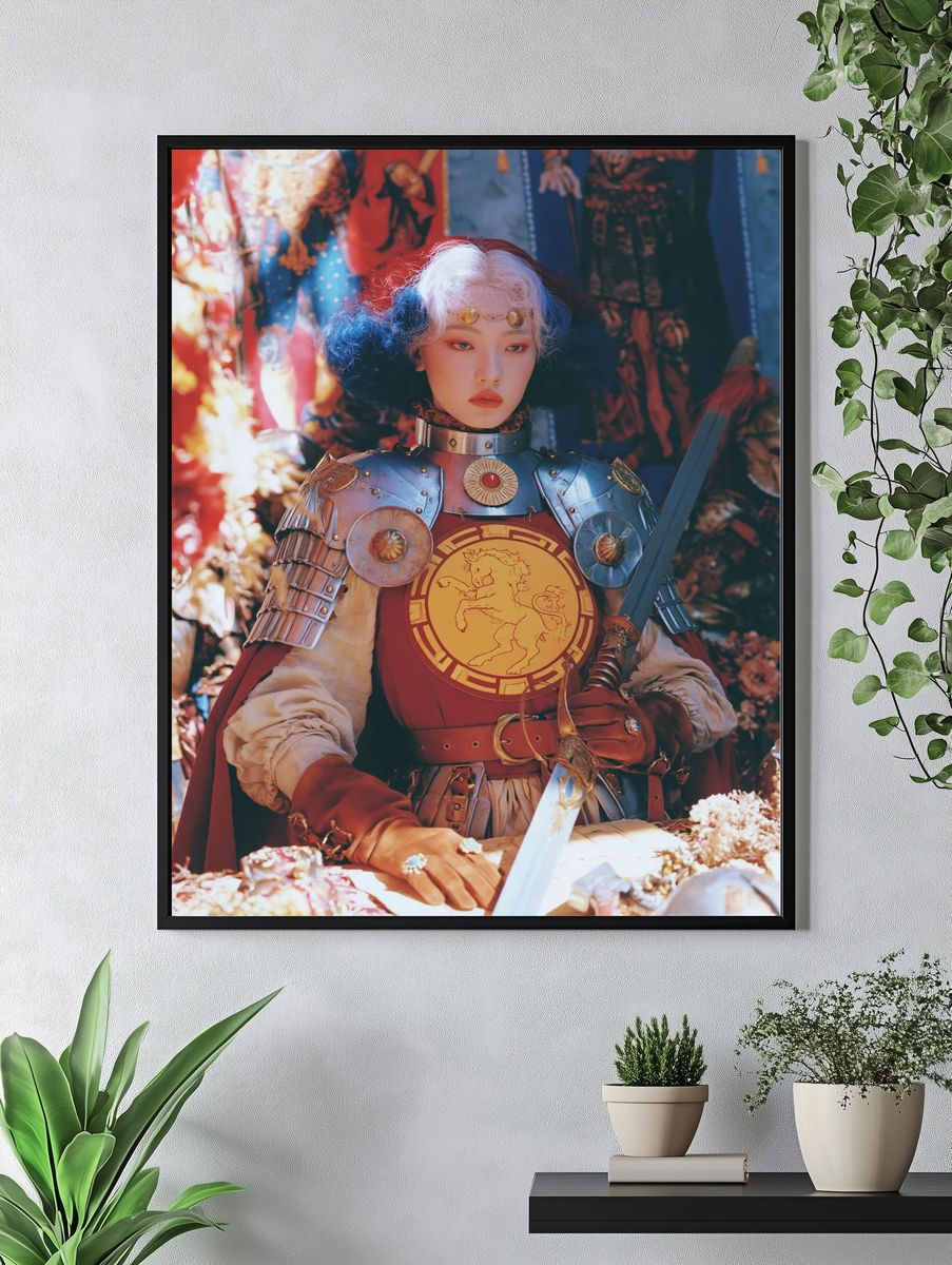 Fantasy Warrior Portrait Print. — room view 4